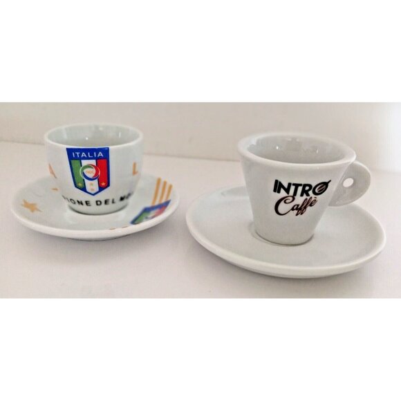 Italy Campione Del Mondo & Nitro Caffe Espresso Coffee Cups & Saucers Lot - Picture 3 of 16